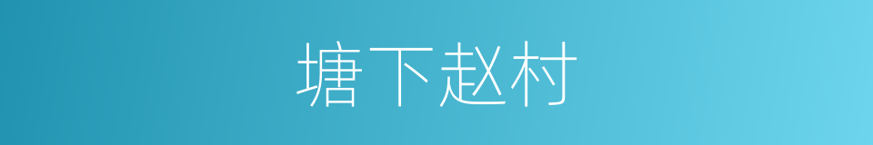 塘下赵村的同义词