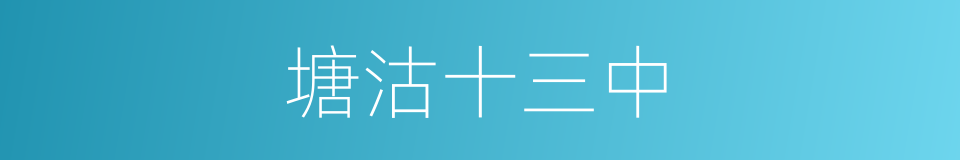 塘沽十三中的同义词