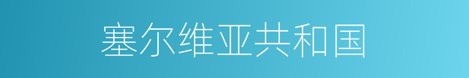 塞尔维亚共和国的同义词