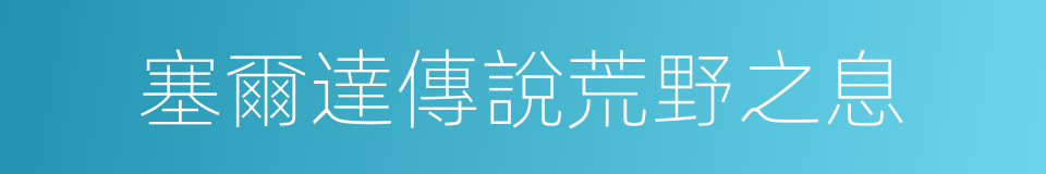 塞爾達傳說荒野之息的同義詞