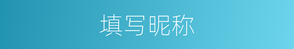 填写昵称的同义词