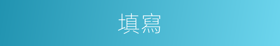 填寫的意思