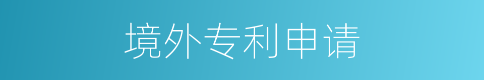 境外专利申请的同义词