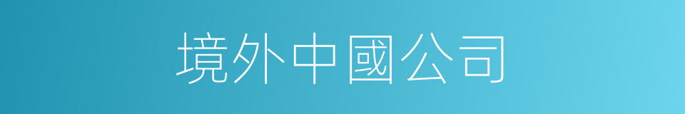 境外中國公司的同義詞