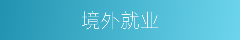 境外就业的同义词
