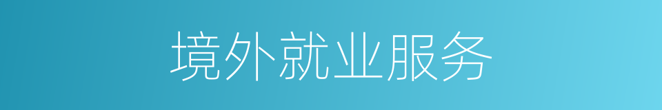 境外就业服务的同义词