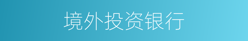 境外投资银行的同义词