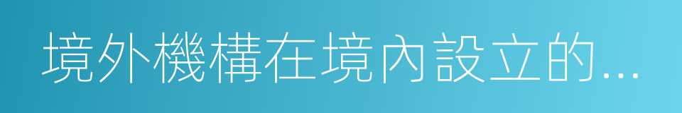 境外機構在境內設立的分支的同義詞