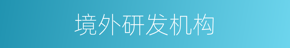 境外研发机构的同义词