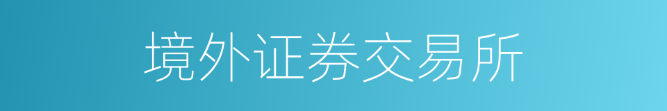 境外证券交易所的同义词