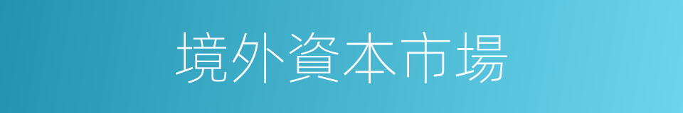境外資本市場的同義詞