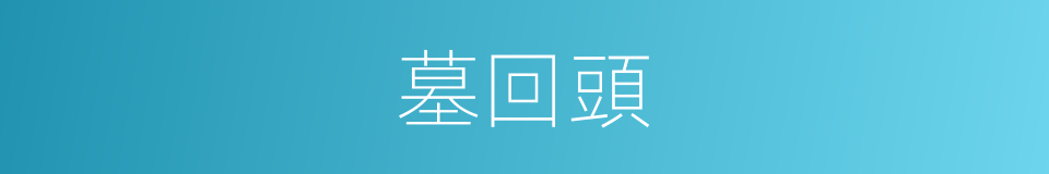 墓回頭的同義詞
