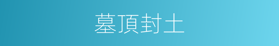 墓頂封土的同義詞