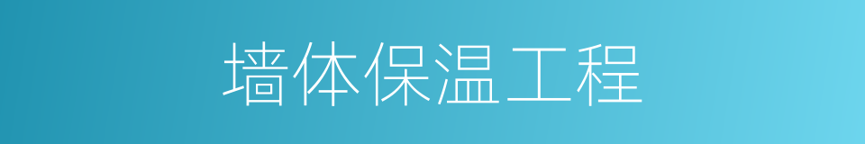 墙体保温工程的同义词