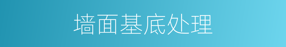 墙面基底处理的同义词