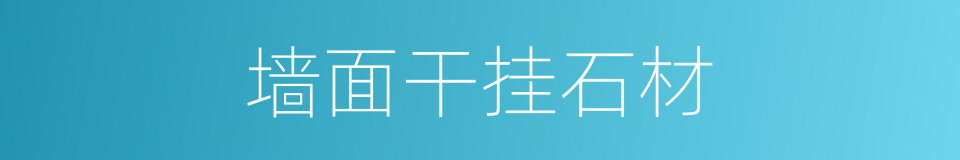 墙面干挂石材的同义词