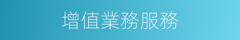 增值業務服務的同義詞