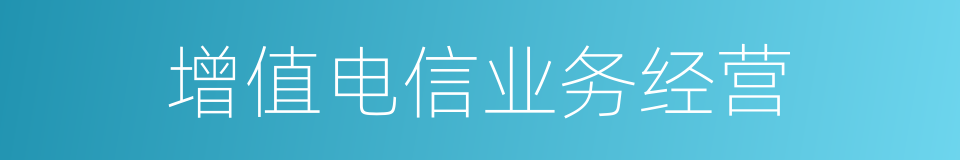 增值电信业务经营的同义词