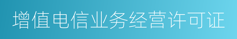 增值电信业务经营许可证的同义词