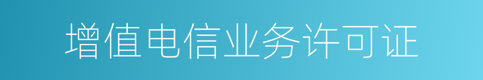 增值电信业务许可证的同义词