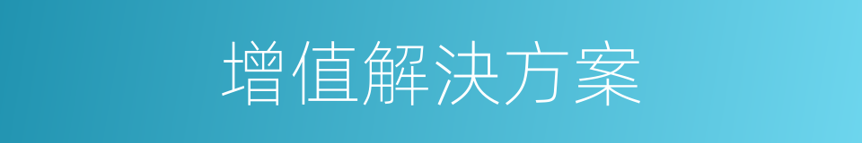 增值解決方案的同義詞
