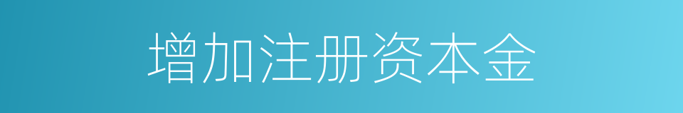 增加注册资本金的同义词