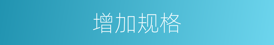 增加规格的同义词
