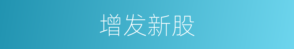 增发新股的同义词