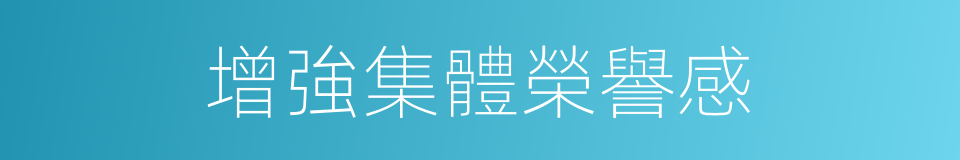 增強集體榮譽感的同義詞