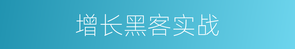 增长黑客实战的同义词