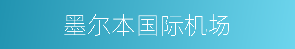 墨尔本国际机场的同义词