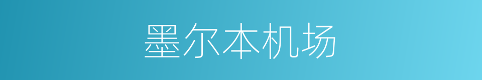 墨尔本机场的同义词