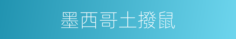 墨西哥土撥鼠的同義詞