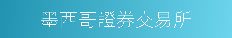 墨西哥證券交易所的同義詞