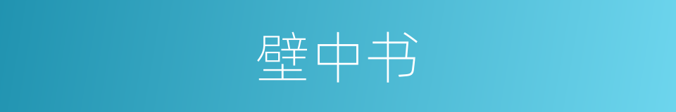 壁中书的意思