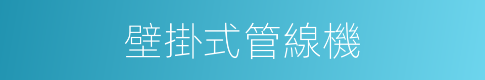 壁掛式管線機的同義詞