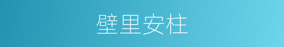 壁里安柱的意思