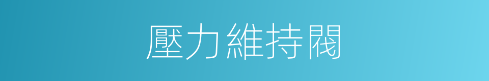 壓力維持閥的同義詞