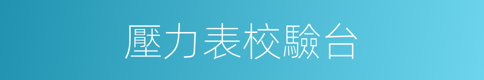 壓力表校驗台的同義詞
