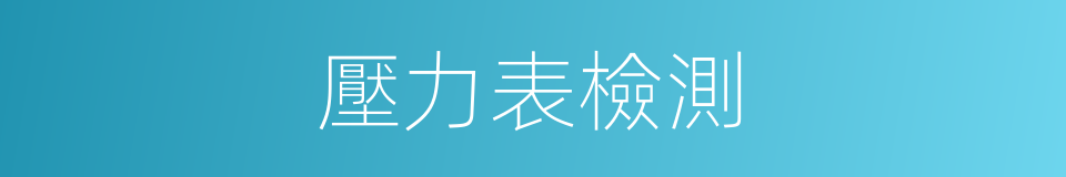 壓力表檢測的同義詞