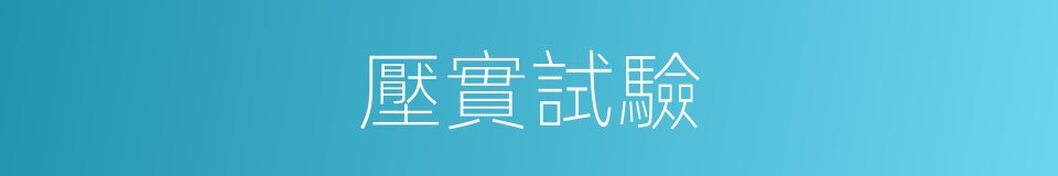 壓實試驗的同義詞