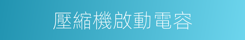 壓縮機啟動電容的同義詞