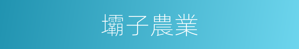 壩子農業的同義詞