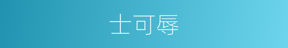 士可辱的同义词
