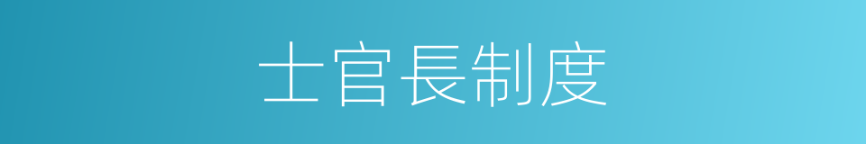 士官長制度的同義詞