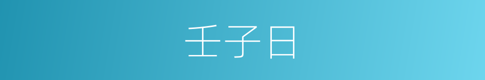 壬子日的同义词