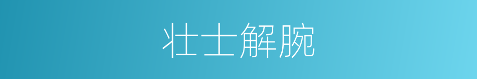 壮士解腕的意思