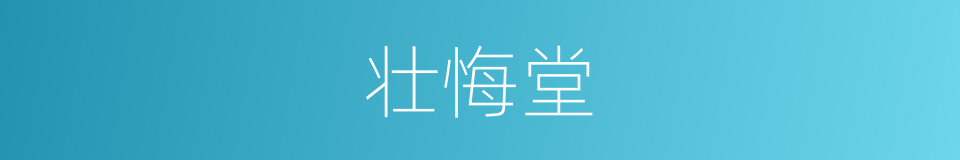 壮悔堂的同义词