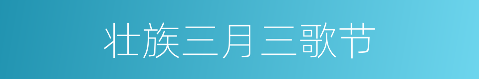 壮族三月三歌节的同义词