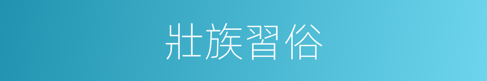 壯族習俗的同義詞